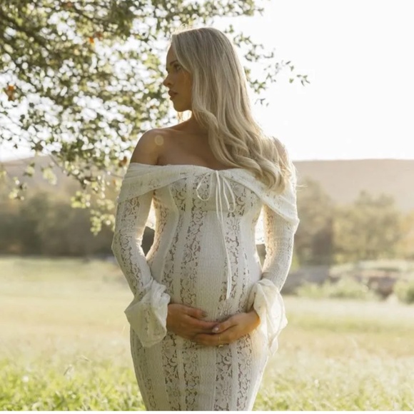 Rosie | Maternity Lace Maxi Dress - Picture 1 of 4